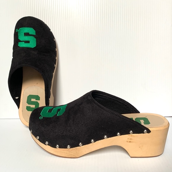 Shoes - Michigan State MSU Spartans Wood Clogs New 11